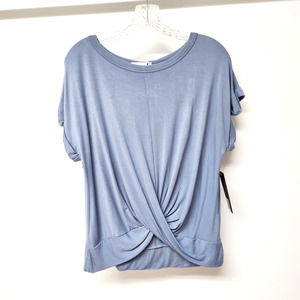 Women's blue Korye twist front top, NWT, Size XS super soft! 96% Bamboo fabric